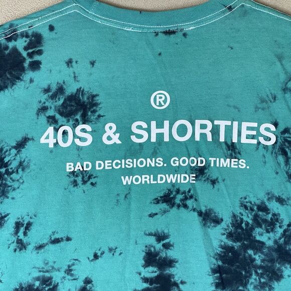 40s & Shorties T-Shirt Mens Medium Green Bad Decisions Good Times Worldwide - Picture 8 of 10